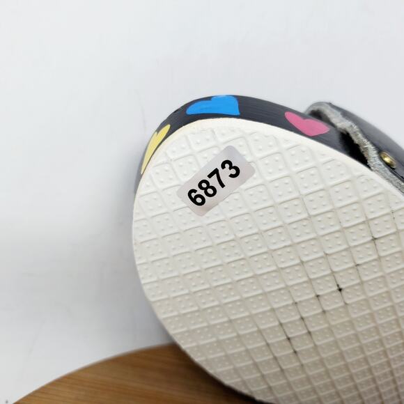 Dr Scholls Wooden Slide Sandals Womens 7 Original Clog Black Hearts Custom Paint - Picture 12 of 12